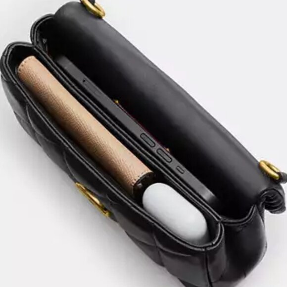 NWT ✅ COACH Tabby Crossbody Wristlet Pillow Quilting CP018 BLACK / GOLD ⭐ NWT - Picture 5 of 16